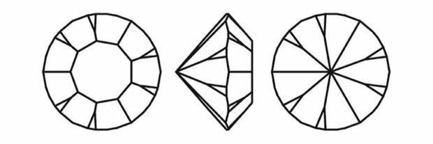 Black Diamond (SS2,5-SS50) Preciosa Chaton Maxima Pointed Back Jewellery stones