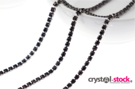 Strassketting Amethyst Black Cup - 2.8mm (SS10) 