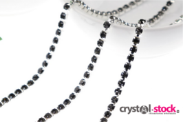 Strassketting Black Diamond Silver Cup - 2.8mm (SS10) 