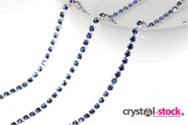 Strassketting Capri Blue Silver Cup - 2.8mm (SS10) 