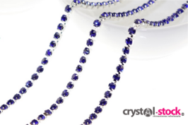 Strassketting Cobalt Silver Cup - 4mm (SS16) 