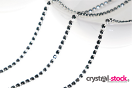 Strassketting Emerald Silver Cup - 2.8mm (SS10) 