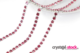 Strassketting Indian Pink Silver Cup - 4mm (SS16) 