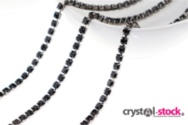 Strassketting Jet Black Cup - 2.8mm (SS10) 