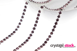 Strassketting Light Amethyst Silver Cup - 4mm (SS16) 