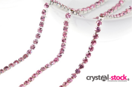 Strassketting Light Rose Silver Cup - 2.8mm (SS10)