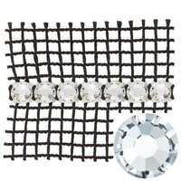 Preciosa Metal Banding met Chaton Rose MAXIMA - Crystal - 1 rij - per 10 meter (platte achterkant)