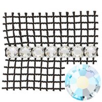 Preciosa Metal Banding met Chaton Rose MAXIMA - Crystal AB - 1 rij - per 10 meter (platte achterkant)