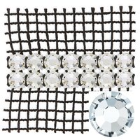 Preciosa Metal Banding met Chaton Rose MAXIMA - Crystal - 2 rijen - per 10 meter (platte achterkant)