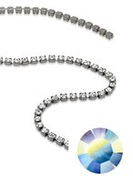 Preciosa Cupchain met Chaton MAXIMA -  Crystal AB - Ruthenium plating - 1 rij 