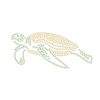 Turtle (95.5 x 42.5 x 1.5mm) - Preciosa Transfer - Chaton Rose MAXIMA HF (ss3, ss4, ss6) Light Colorado Topaz, Peridot (per 10 stuks)