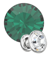 Preciosa Rivets silver - Emerald 50730